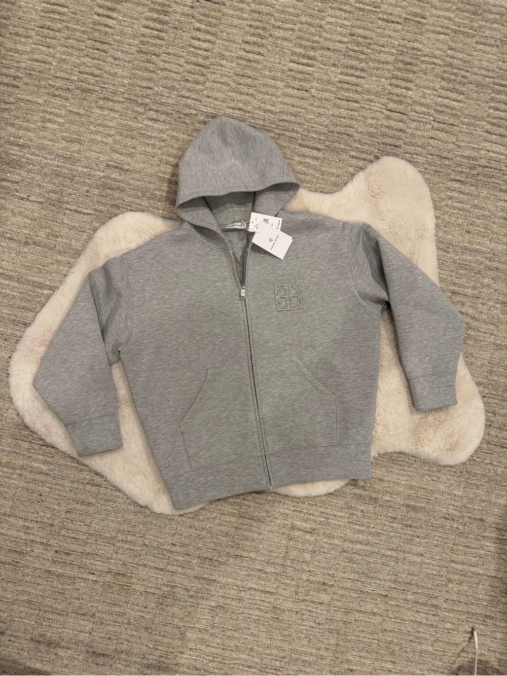 Anine Bing Grey Bond Zip Hoodie - Picture 8 of 15